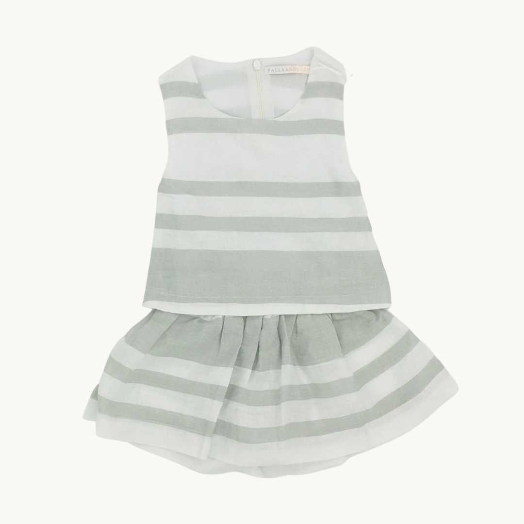 New Paula & Baby grey striped dress size 1-2 years