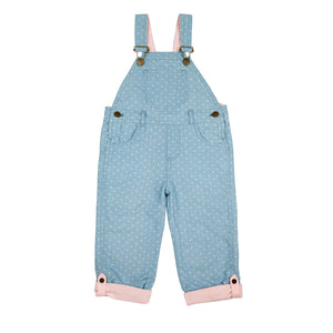 Classic Dungarees in Dotty Denim