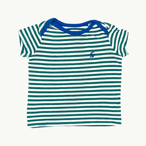 Gently Worn Joules green striped t-shirt size 6-9 months