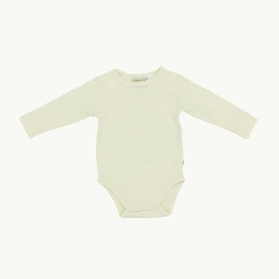 Hardly Worn Marquise cream long sleeve body size 3-6 months