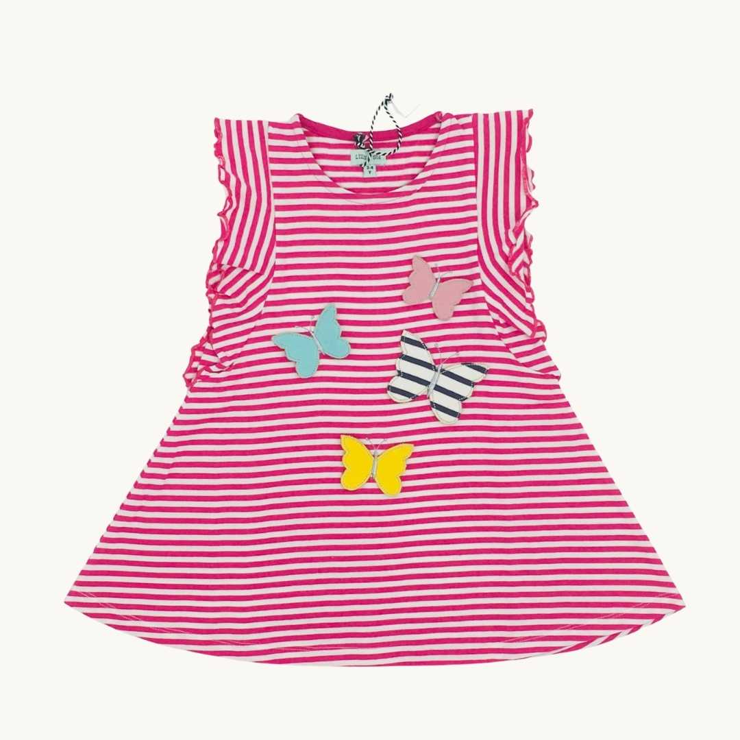 New Lilly & Sid striped butterfly dress size 3-4 years