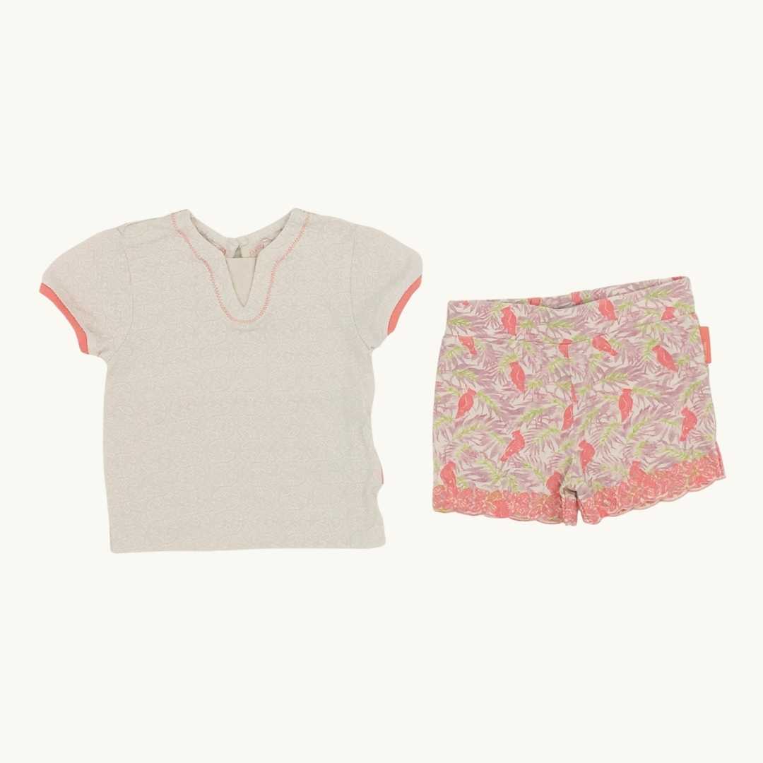 Hardly Worn Noppies Baby flower shorts set size 4-6 months