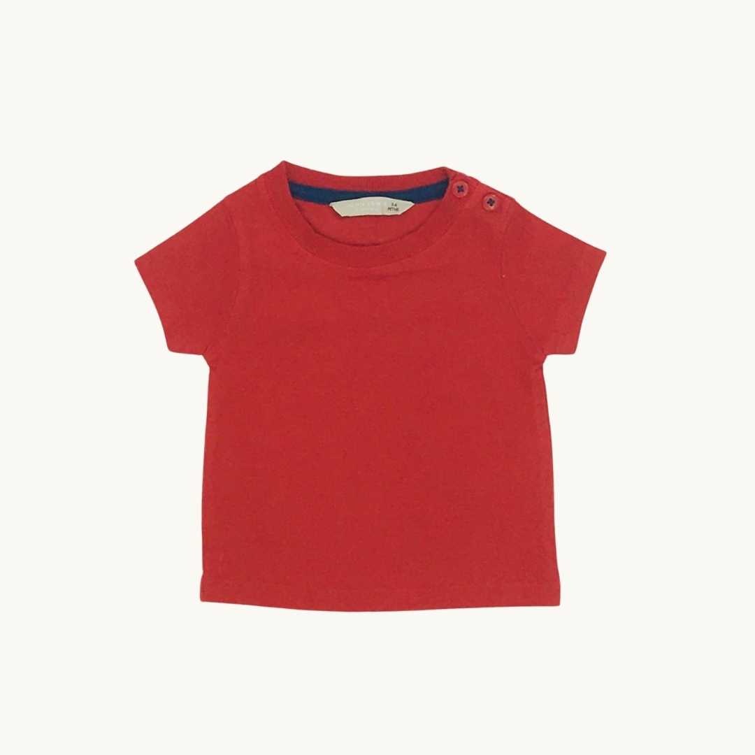 Hardly Worn John Lewis red t-shirt size 3-6 months