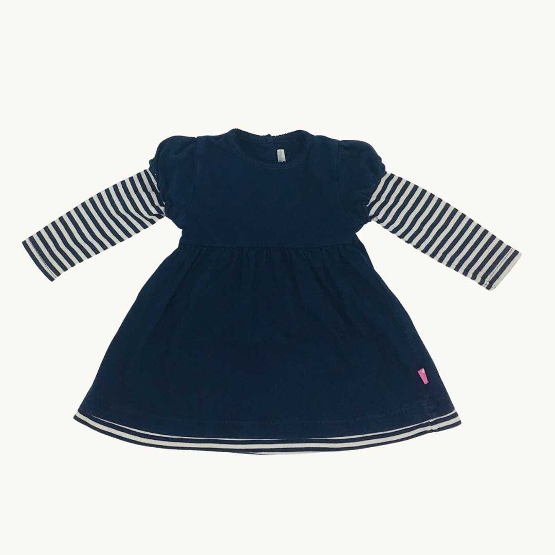 Gently Worn Jojo Maman Bebe navy two-in-one dress size 6-12 months