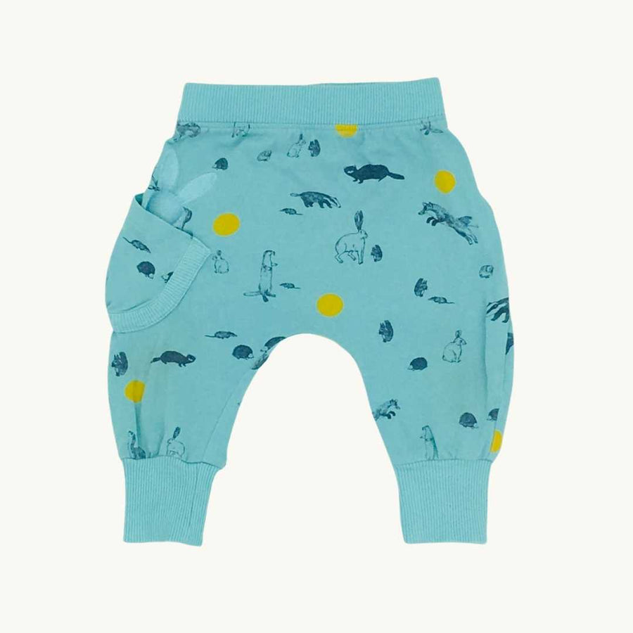 Hardly Worn No Added Sugar blue forest animal joggers size 3-6 months