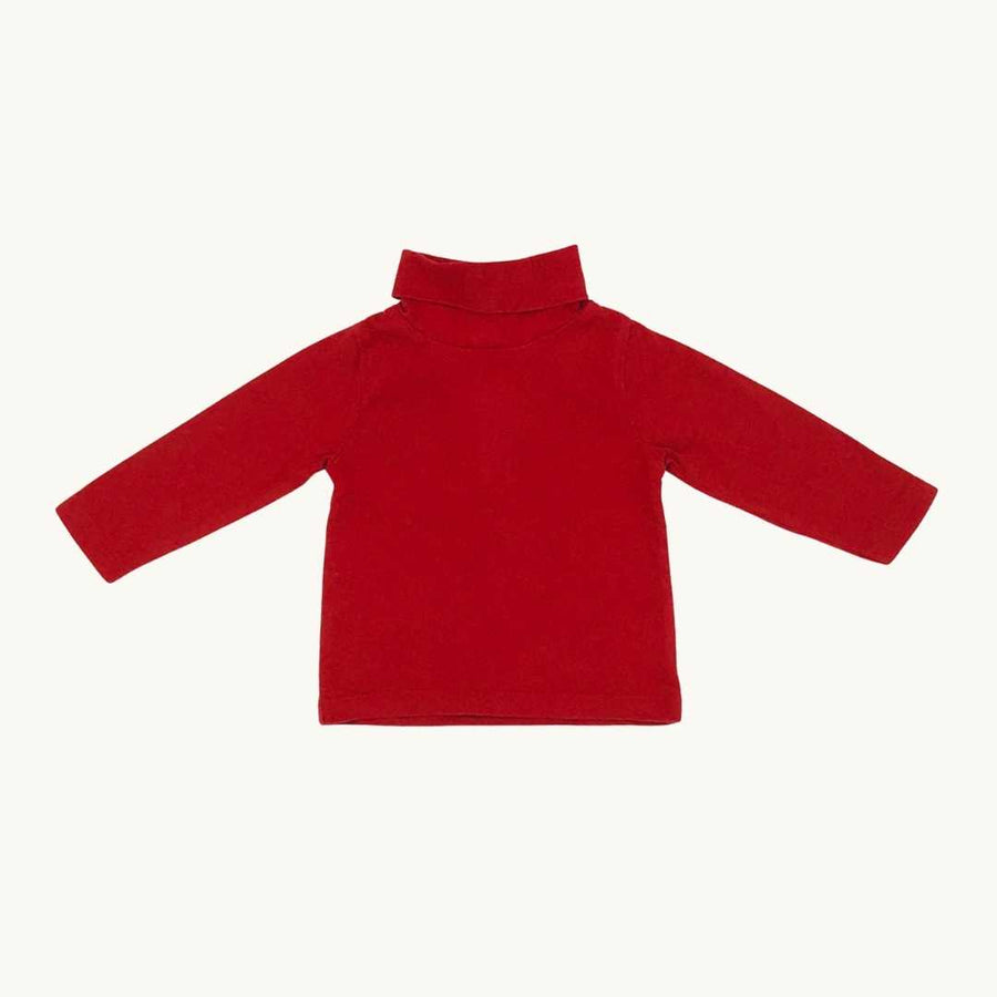Gently Worn John Lewis red high neck top size 0-3 months