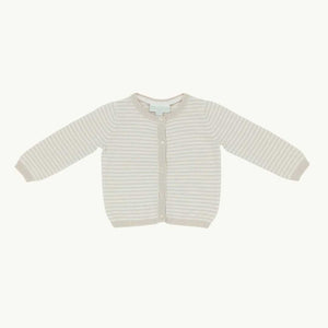 Hardly Worn The White Company pink stripe knitted cardigan size 6-9 months