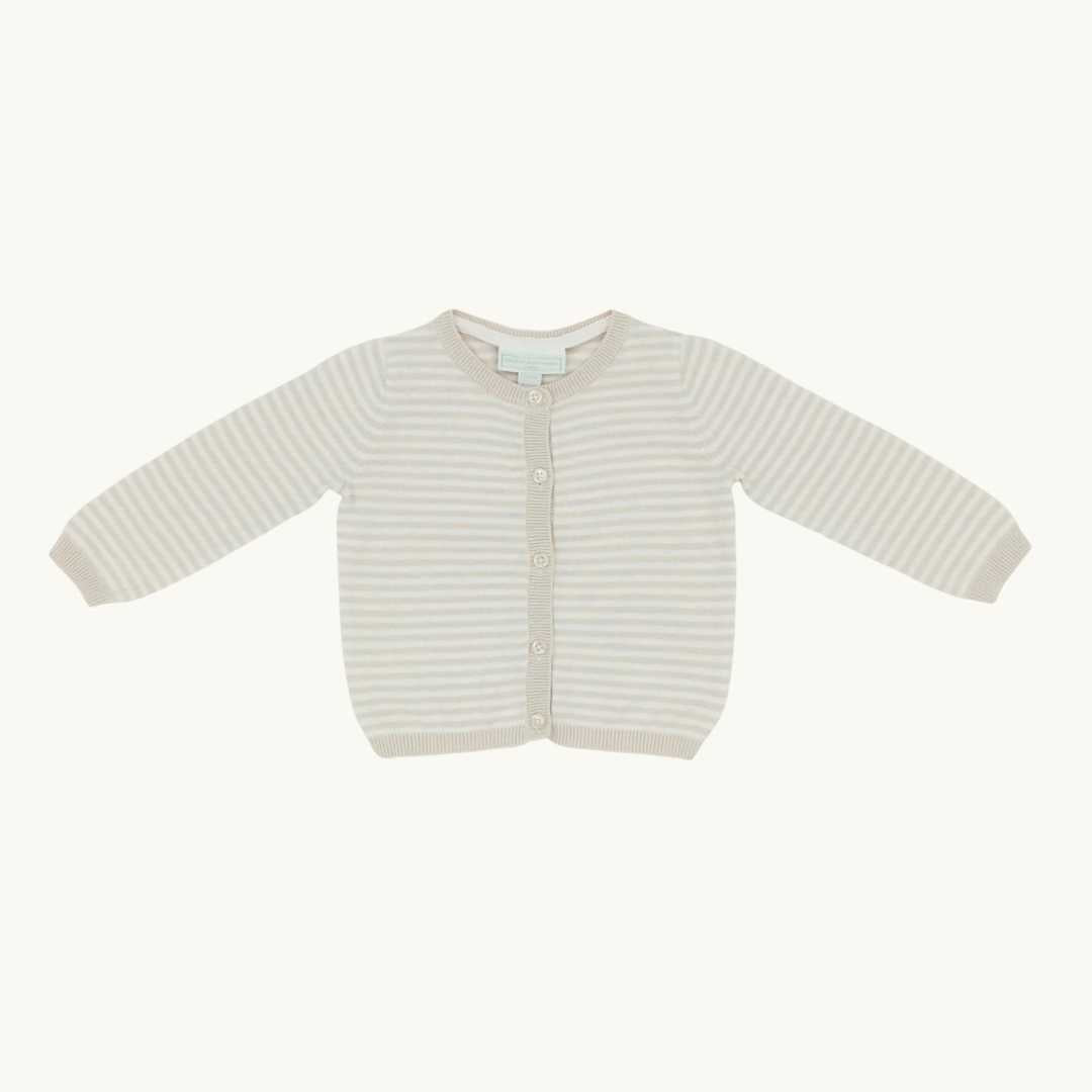 Hardly Worn The White Company pink stripe knitted cardigan size 6-9 months