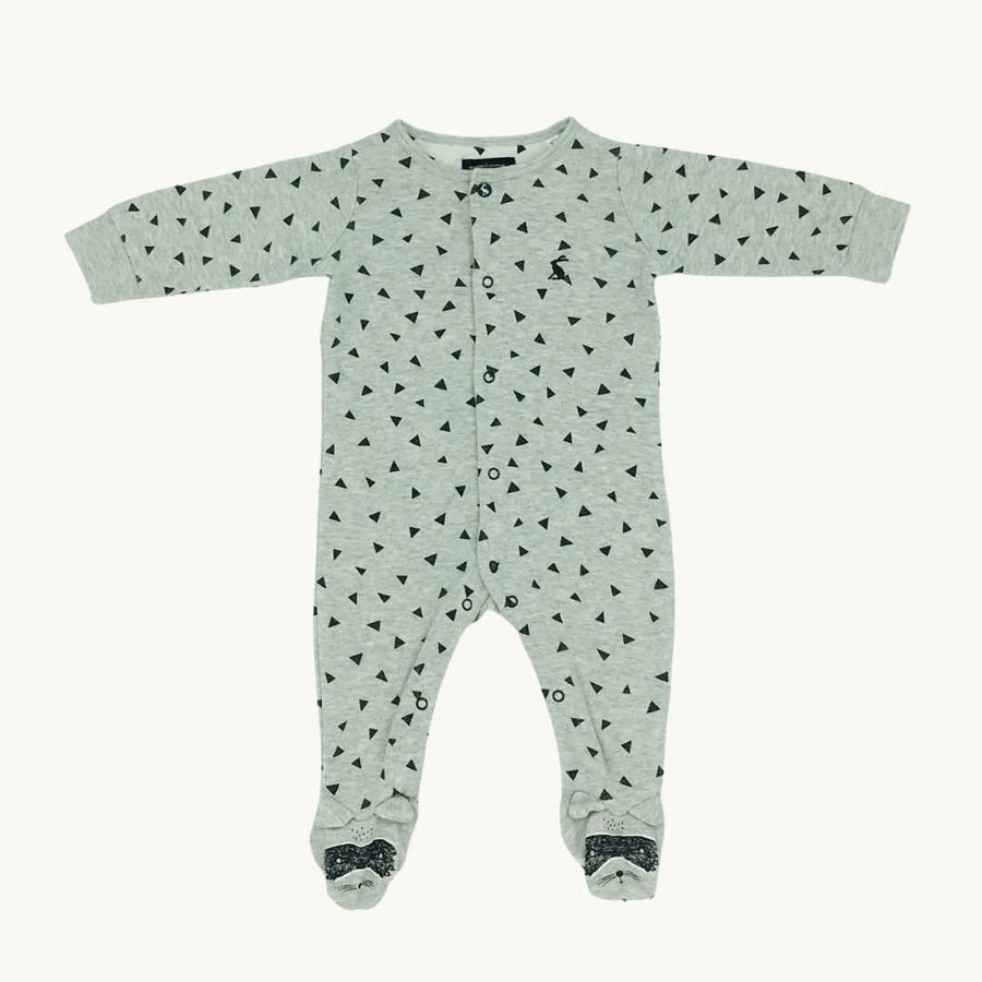 Gently Worn Joules grey triangle sleepsuit size 3-6 months