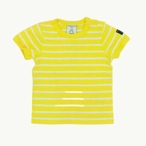 Hardly Worn Polarn O Pyret yellow striped t-shirt size 6-9 months