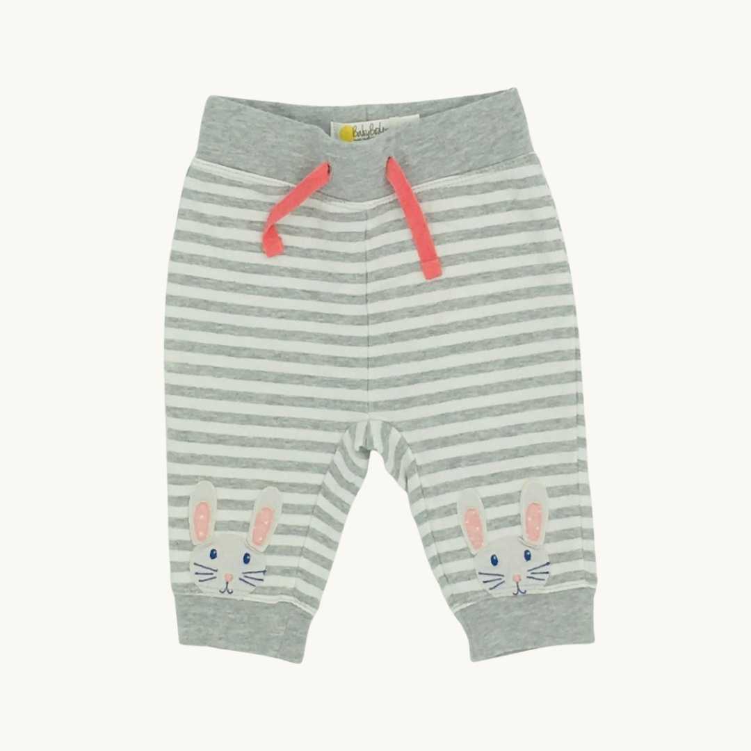 Hardly Worn Boden striped bunny joggers size 0-3 months