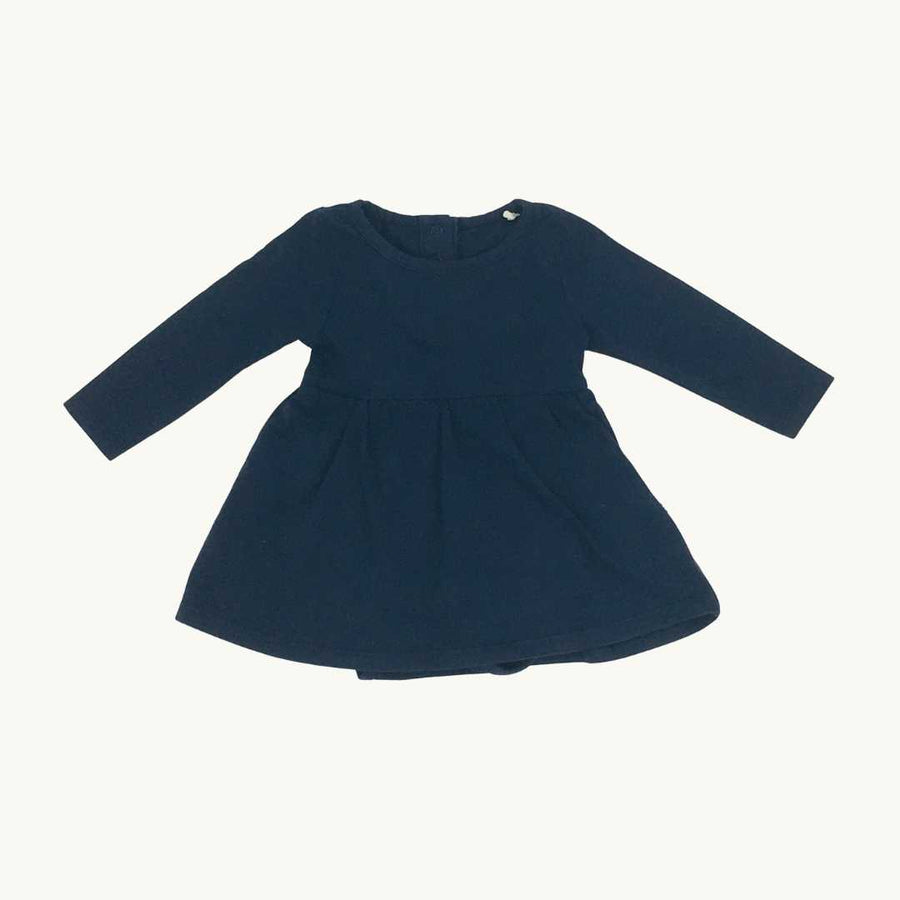 Hardly Worn A Happy Brand navy long sleeve dress size 9-12 months