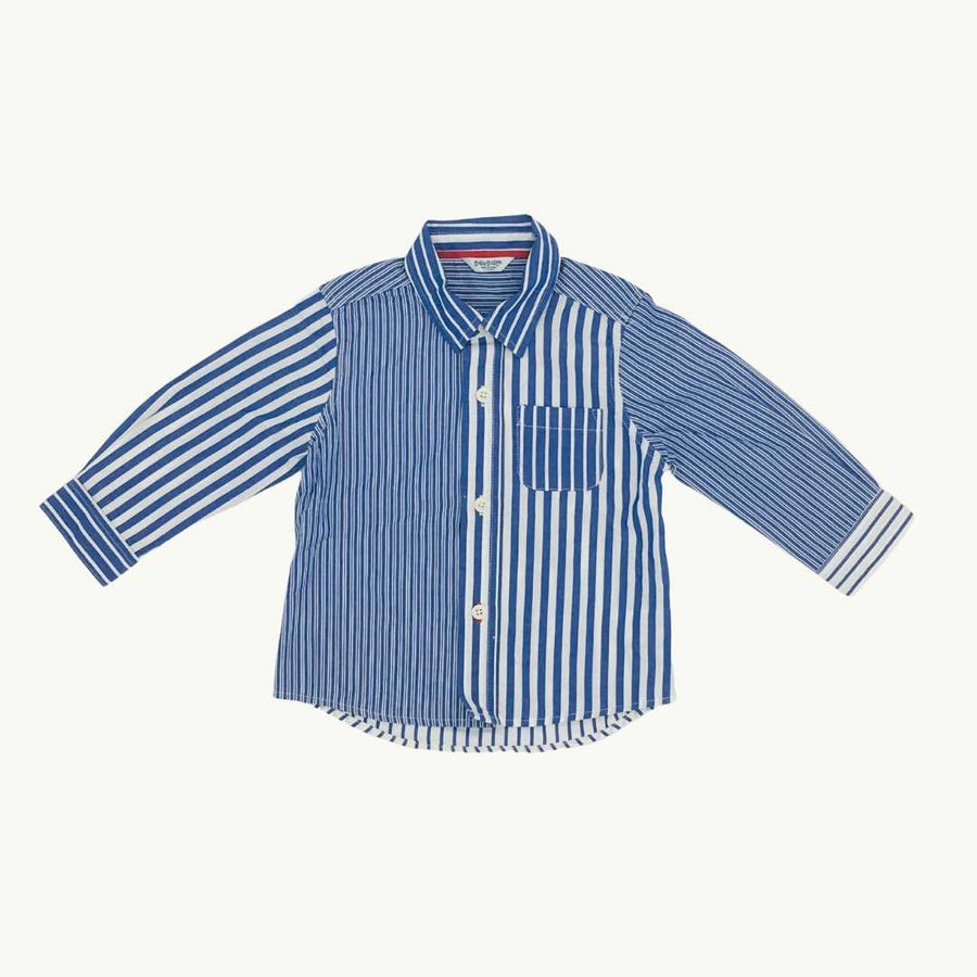 Hardly Worn Boden blue striped shirt size 12-18 months