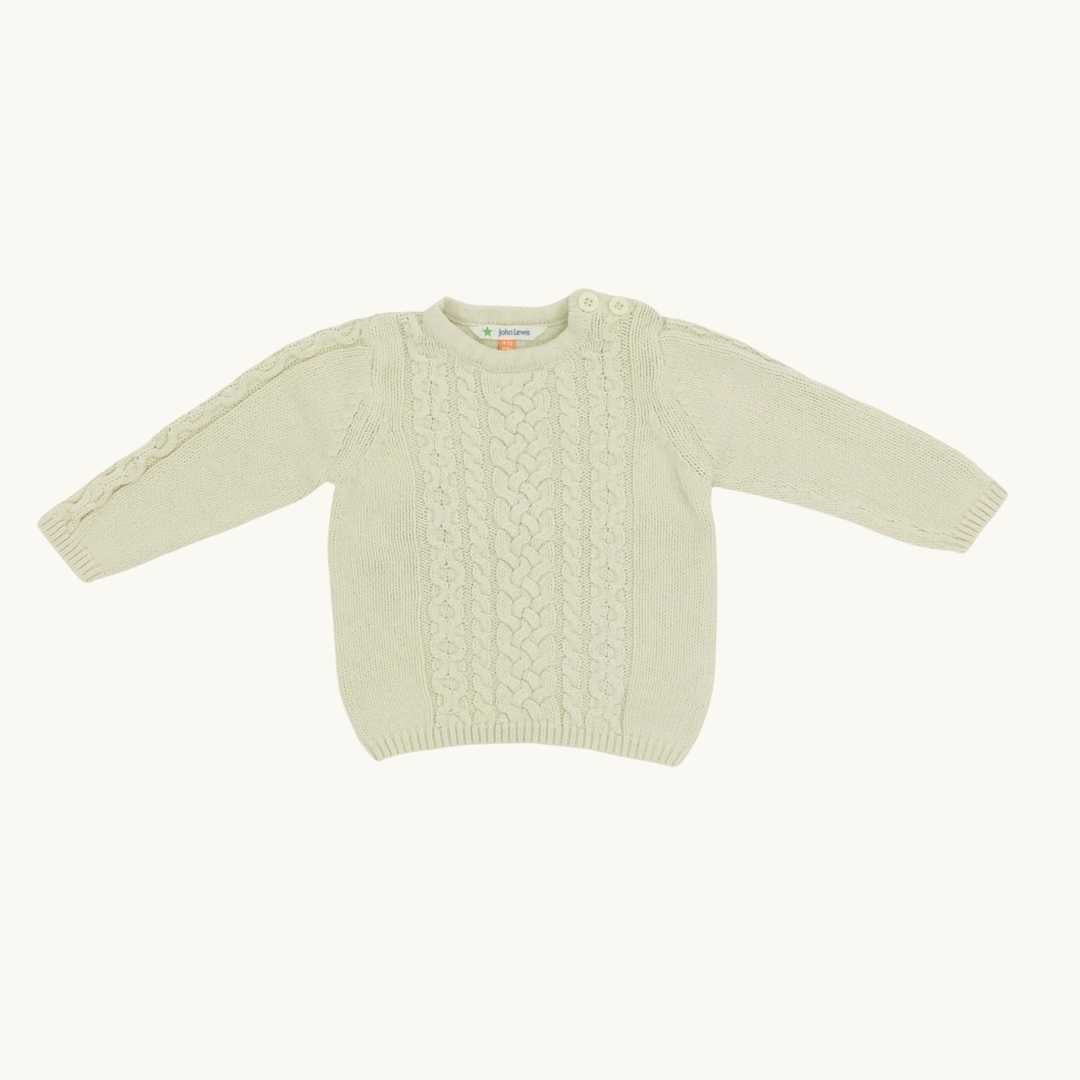 Gently Worn John Lewis cream knit jumper size 9-12 months
