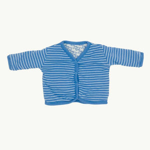 Hardly Worn Jojo Maman Bebe blue reversible cardigan size 0-3 months