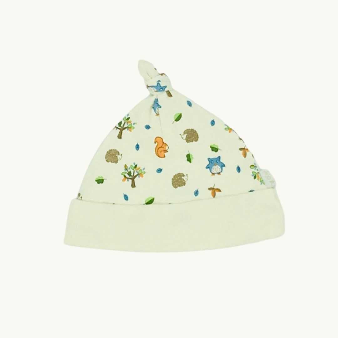 Hardly Worn Jojo Maman Bebe forest animal knotted hat size 3-6 months