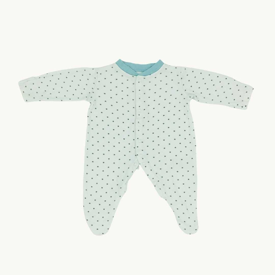 Gently Worn John Lewis grey star sleepsuit size 0-3 months