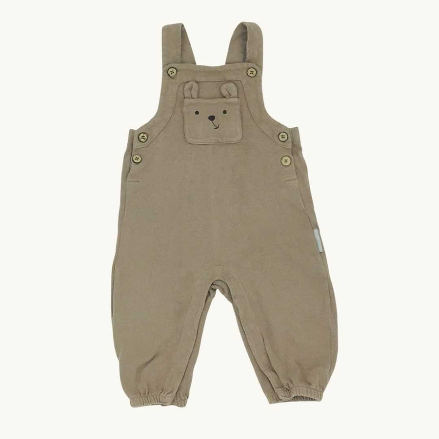 Hardly Worn Polarn O Pyret brown bear romper dungarees size 2-4 months