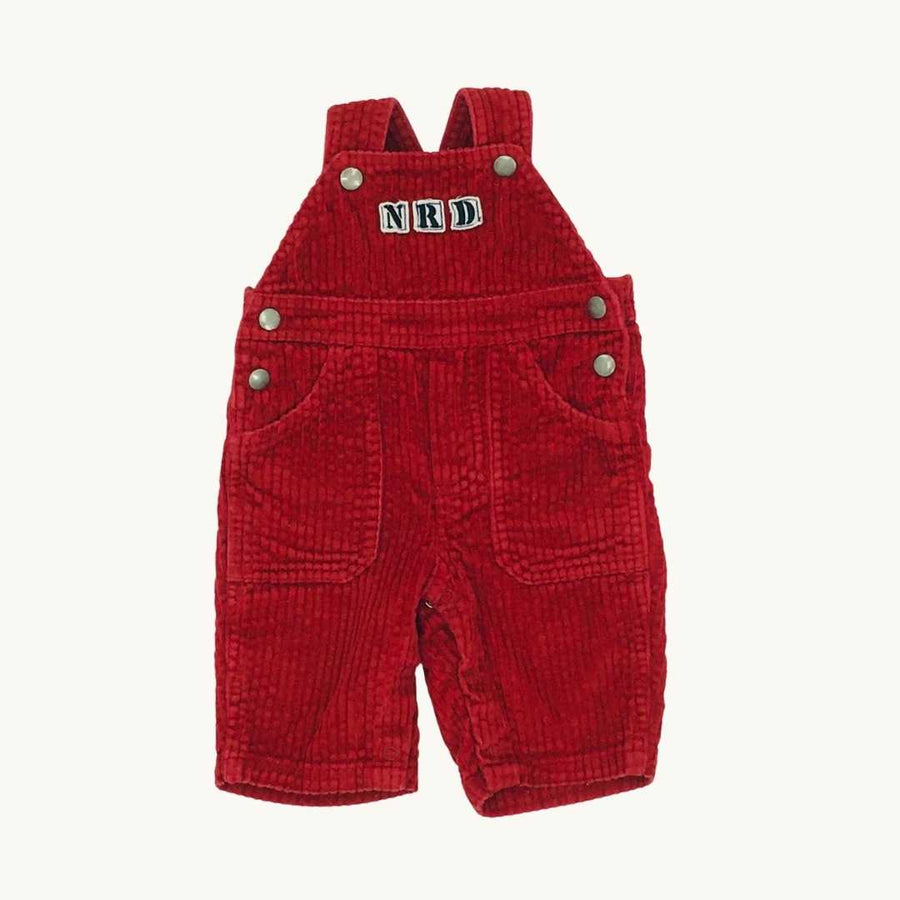 Gently Worn Prenatal red cord dungarees size 3-6 months