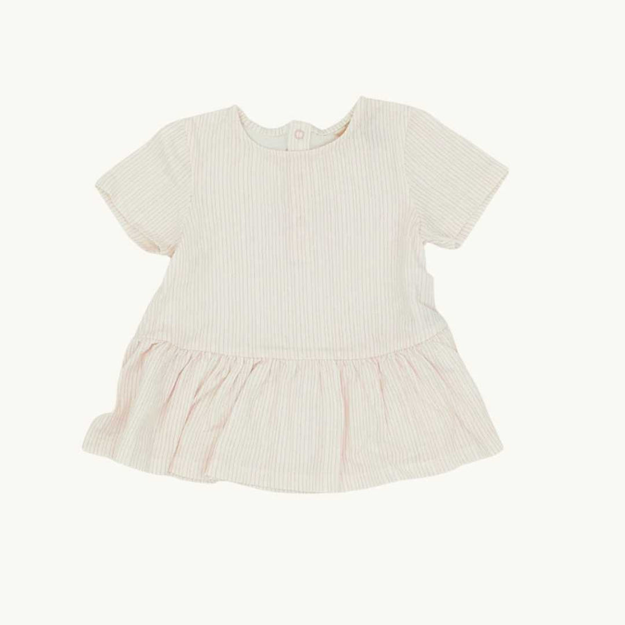 Gently Worn Joules pink striped dress size 18-24 months