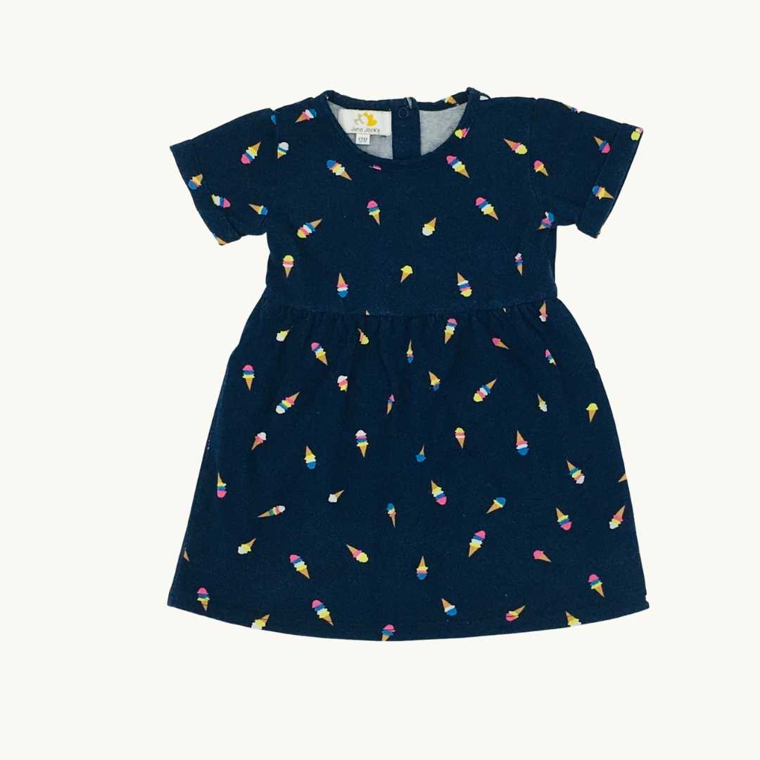 Needs TLC Juno Jacks navy ice-cream dress size 9-12 months