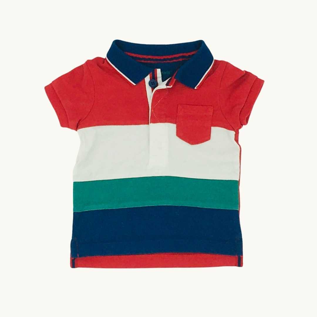 Gently Worn John Lewis striped navy polo size 3-6 months