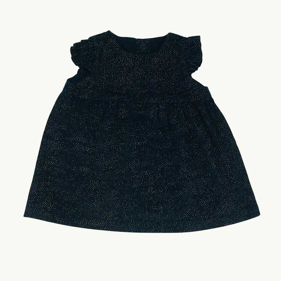 Hardly Worn Mini A Ture navy & gold cord dress size 0-6 months