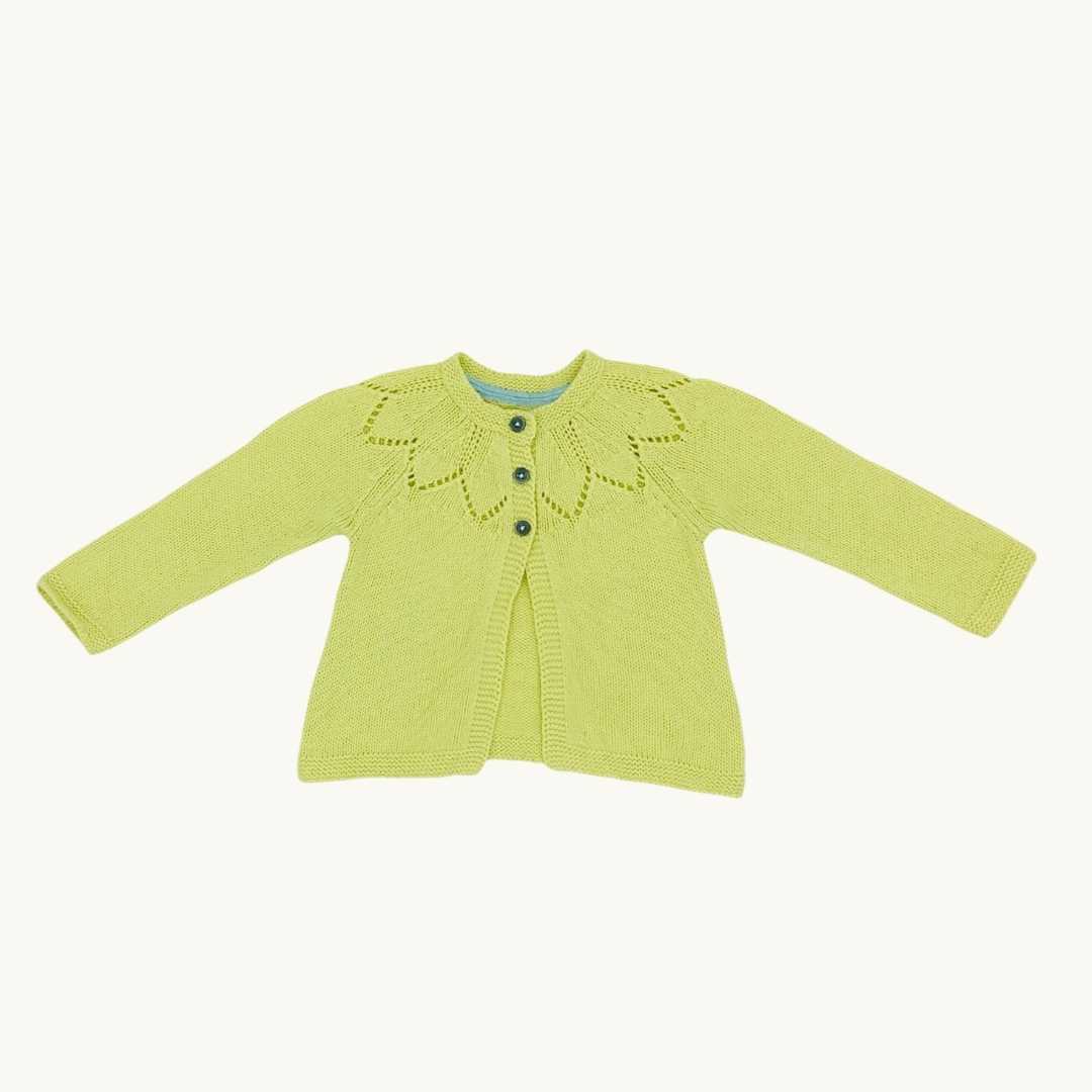 Gently Worn Boden yellow knit cardigan size 6-12 months
