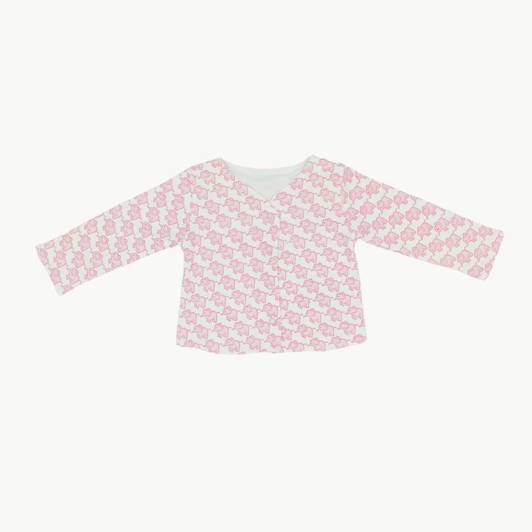 Never Worn Jojo Maman Bebe pink elephant cardigan size 6-9 months