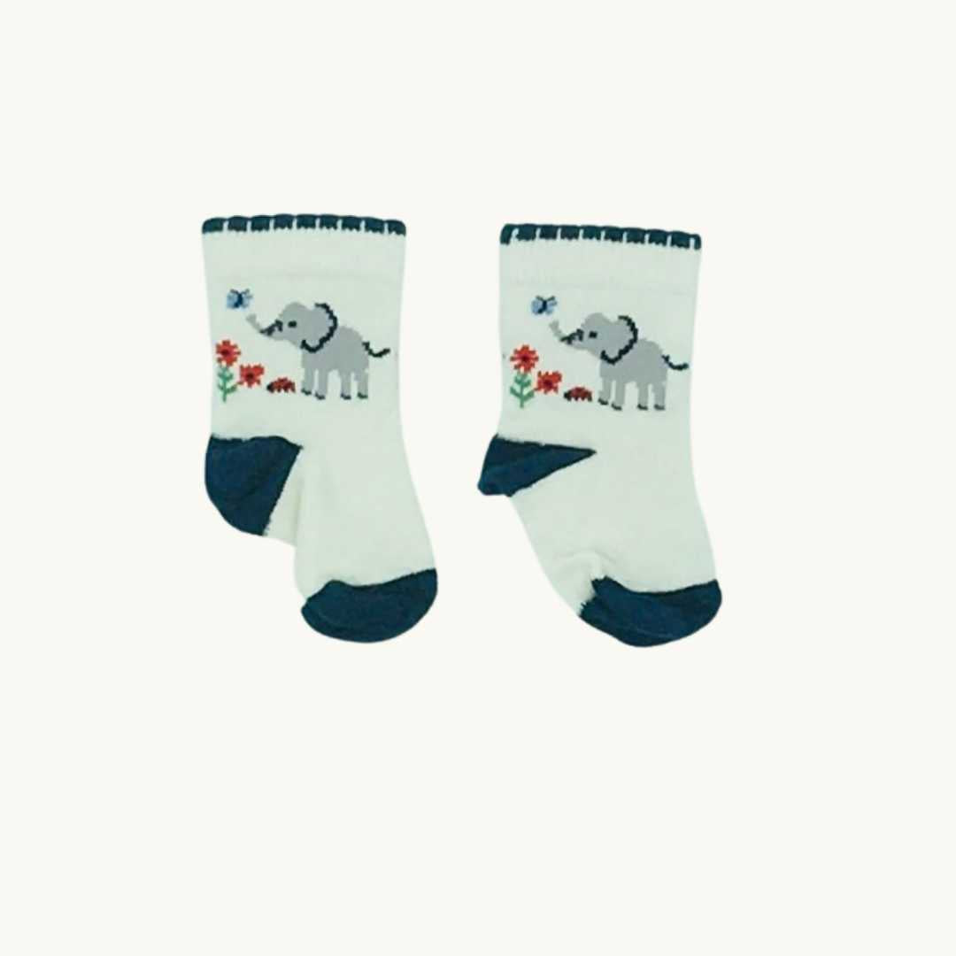 Hardly Worn set of two elephant socks size 0-6 months