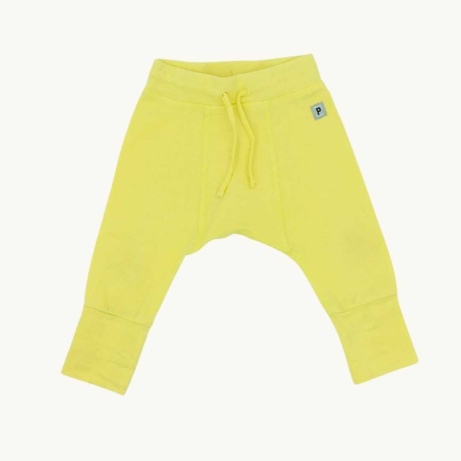 Gently Worn Polarn O Pyret yellow drawstring leggings size 2-4 months
