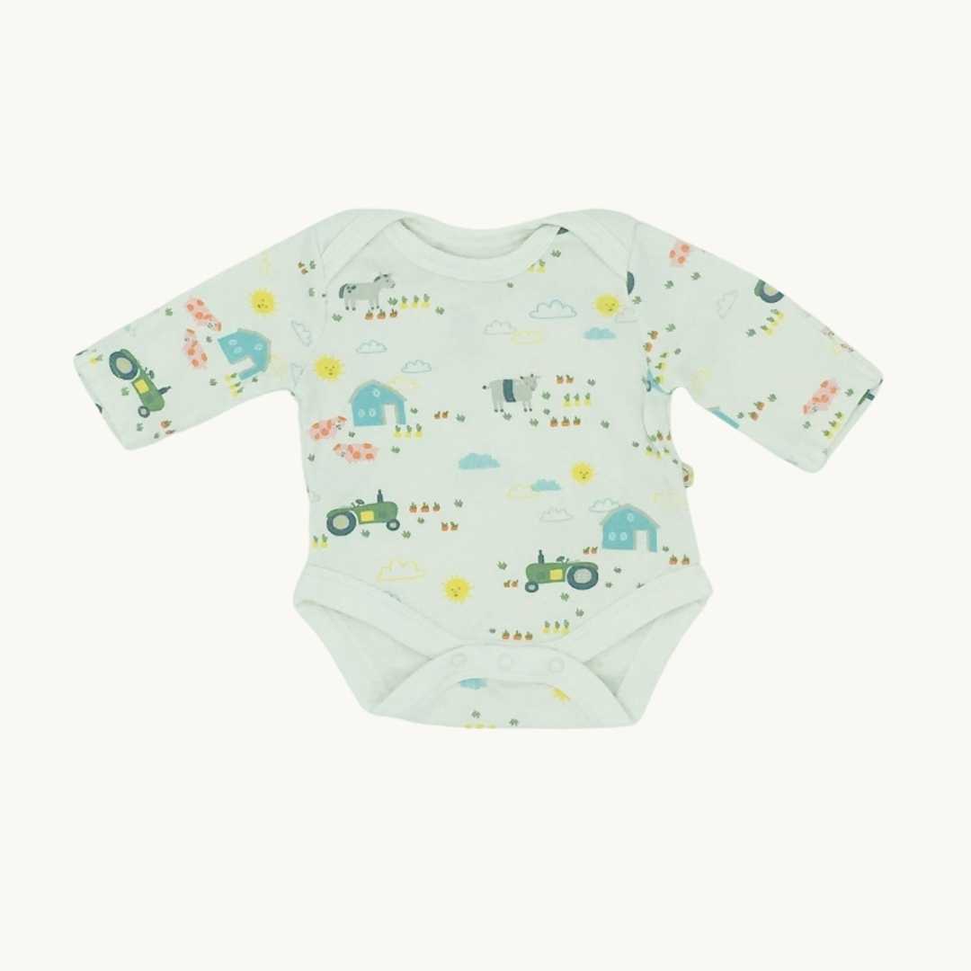 Gently Worn Frugi tractor bodysuit size Tiny Baby