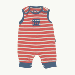 Gently Worn Kite striped bus romper dungarees size Newborn