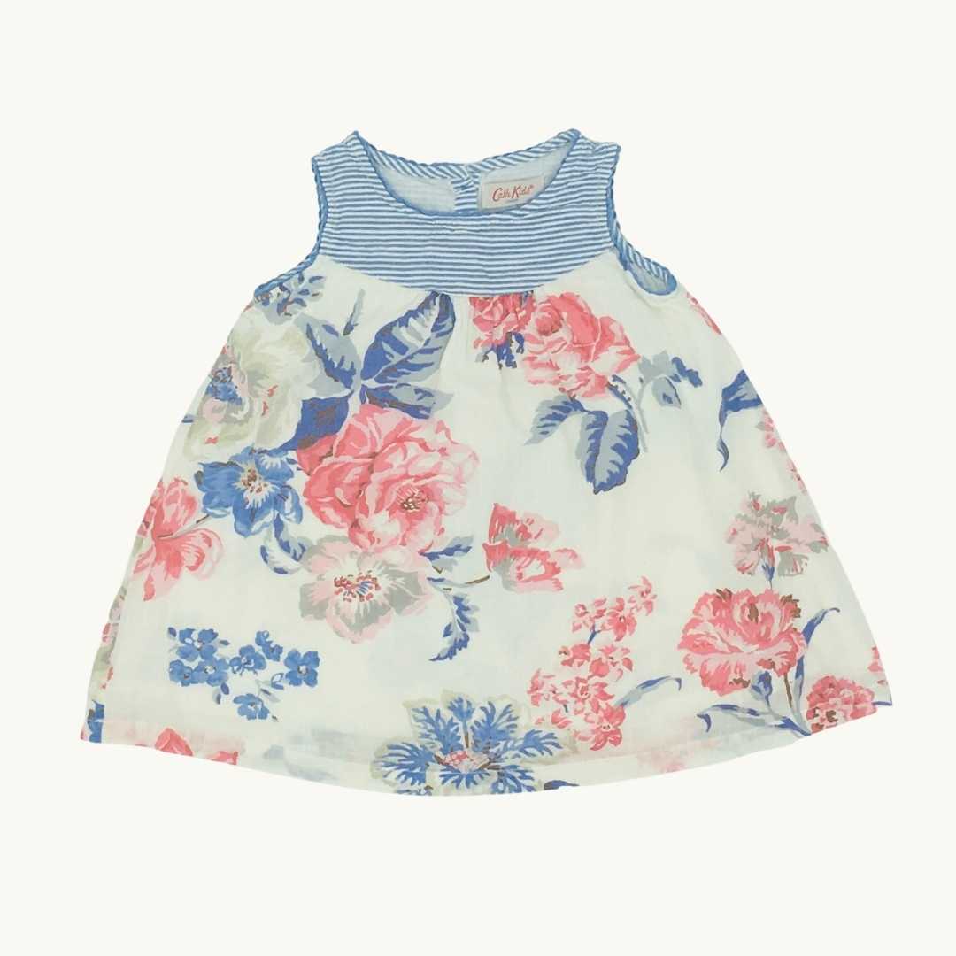 Hardly Worn Cath Kidston striped flower dress size 3-6 months