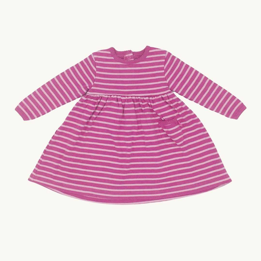Gently Worn Jojo Maman Bebe pink striped dress size 12-18 months