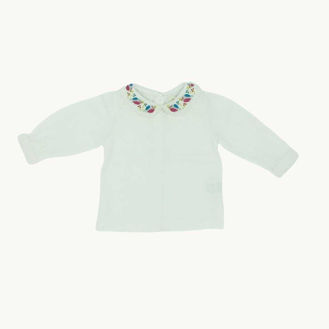 Hardly Worn Kite bird embroidery blouse size 3-6 months