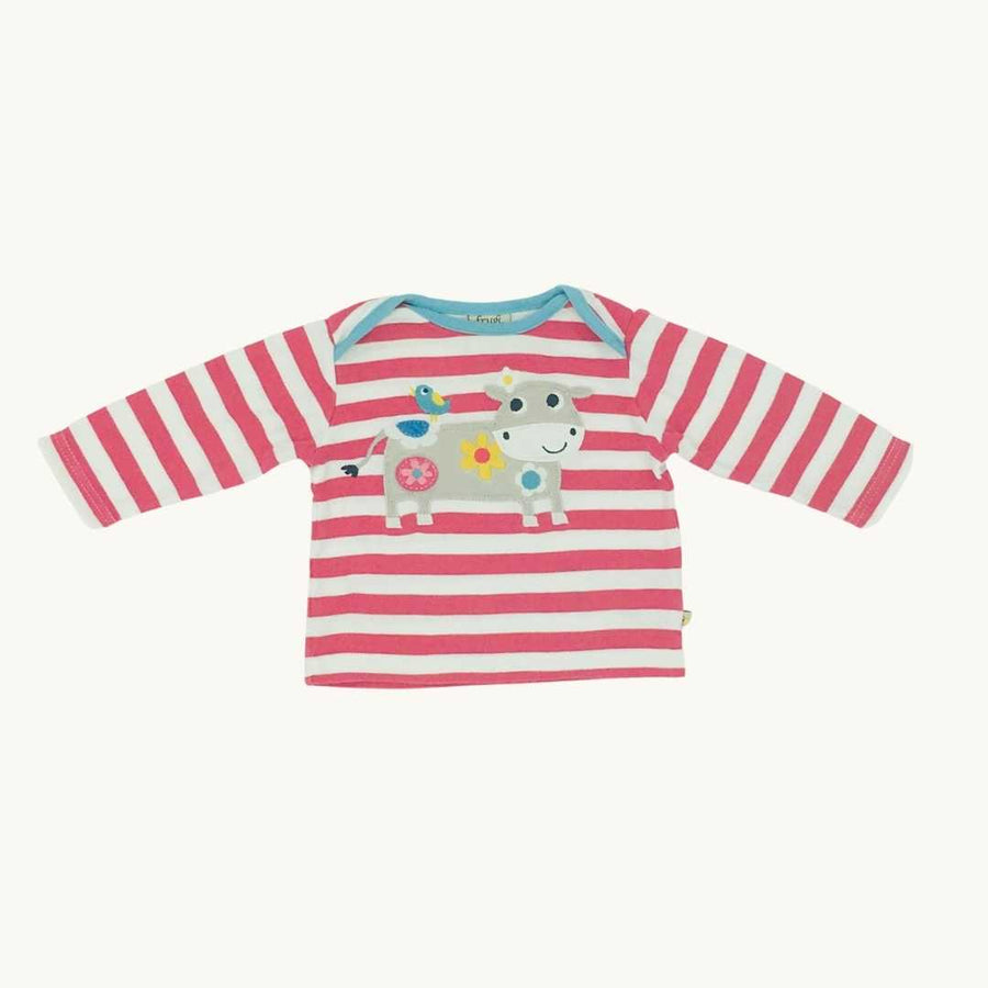 Gently Worn Frugi striped cow top size 0-3 months