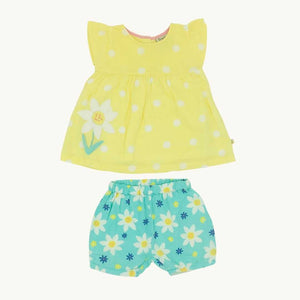 Hardly Worn Frugi summer sunflower set size 3-6 months