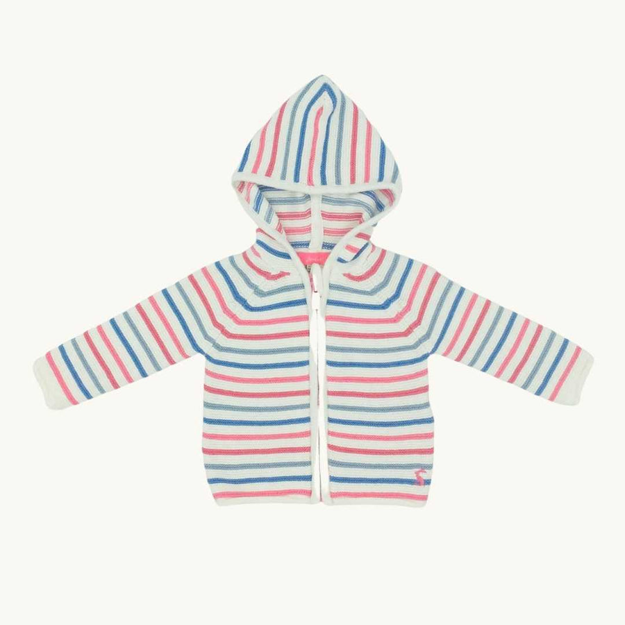 Hardly Worn Joules striped hooded cardigann size 3-6 months