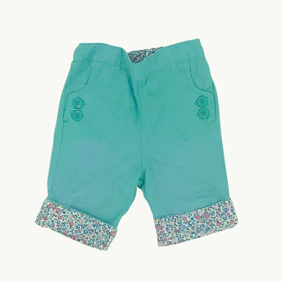 Needs TLC Jojo Maman Bebe green tailored shorts size 12-18 months