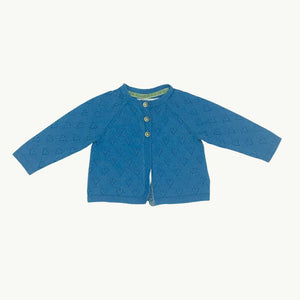 Hardly Worn Boden blue heart cardigan size 3-6 months