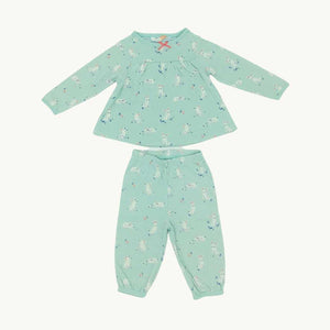 Gently Worn John Lewis green bunny set size 3-6 months