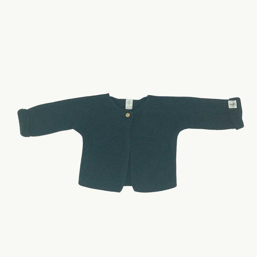 Gently Worn Petit Bateau navy cardigan knit size 3-6 months