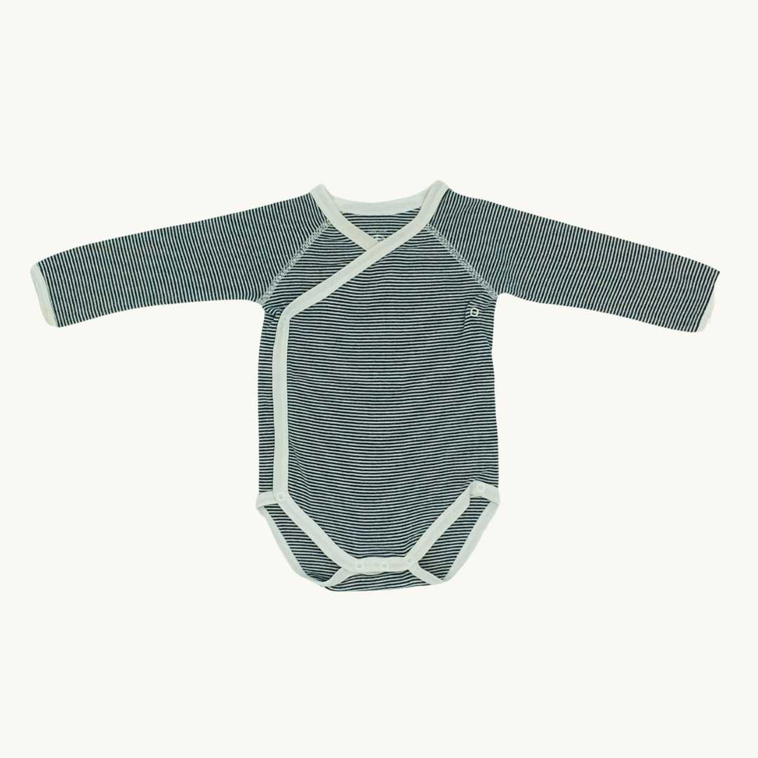 Needs TLC Petit Bateau navy-grey striped long body size 6-12 months