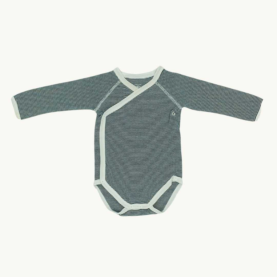 Needs TLC Petit Bateau navy-grey striped long body size 6-12 months