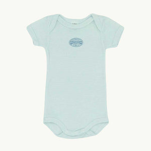 Hardly Worn Petit Bateau light blue striped body size 0-3 months