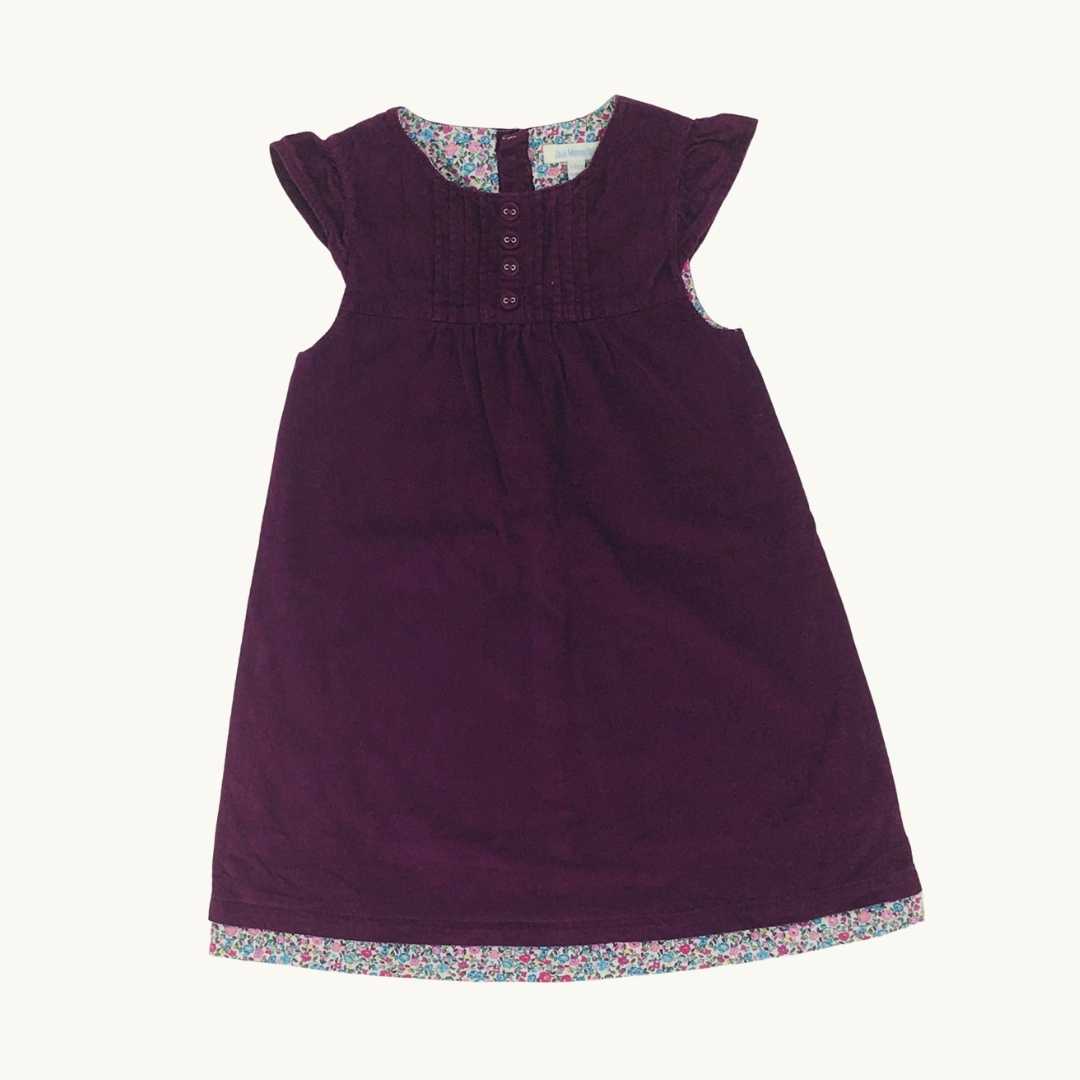 Hardly Worn Jojo Maman Bebe maroon flower cord dress size 3-4 years