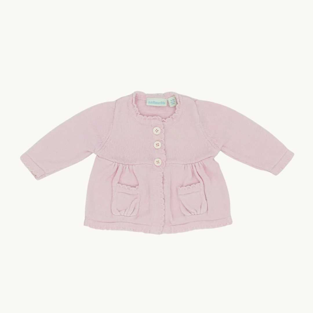Hardly Worn Jojo Maman Bebe pink cardigan size 0-3 months