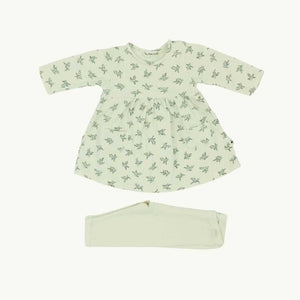 Gently Worn My Little Cozmo leaf dress set size 0-3 months