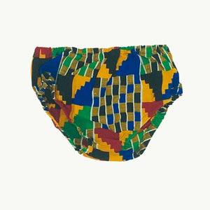 Hardly Worn Mimz & Tribe blue geometric bloomers size 6-12 months
